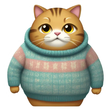 fat cat in a sweater sticker