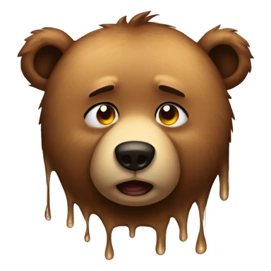 the bear is crying tears sticker
