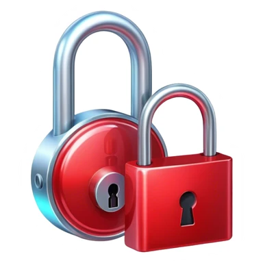 holographic and glassmorphic red lock sticker