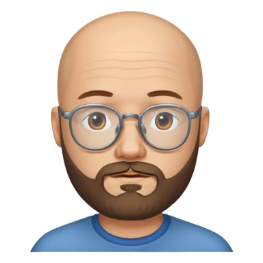 bald man with beard and glasses sticker