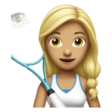 Blonde girl plays tennis  sticker