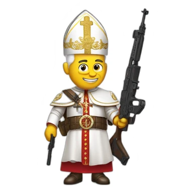 Pope with a Kalashnikov sticker