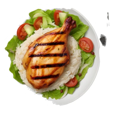 Grilled chicken with rice, red beans and salad sticker