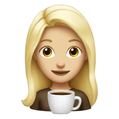 Blonde girl with coffee sticker