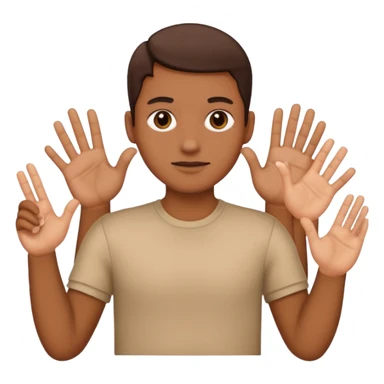 Tête qui a 2 mains l’une qui tient un 6 l’autre un 7 sticker