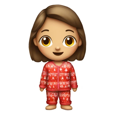 Little girl in Christmas pyjamas  sticker