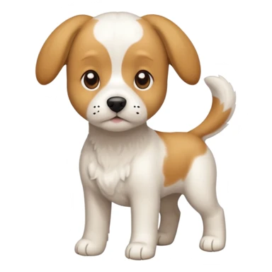 a full body white beagle x maltese x chi dog the size of a kelpie with light brown ears and a light brown patch on one eye sticker