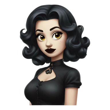 Pinup goth girl sticker