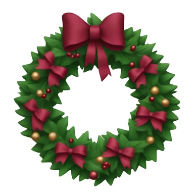 Christmas wreath with burgundy bows sticker