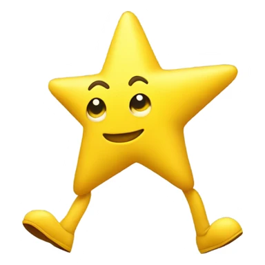 A yellow star with legs, walking sticker