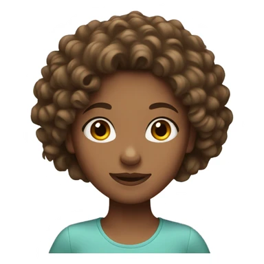 a girl with brown curly hair and mixed skin sticker