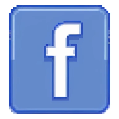 Facebook logo with blue square and white f sticker