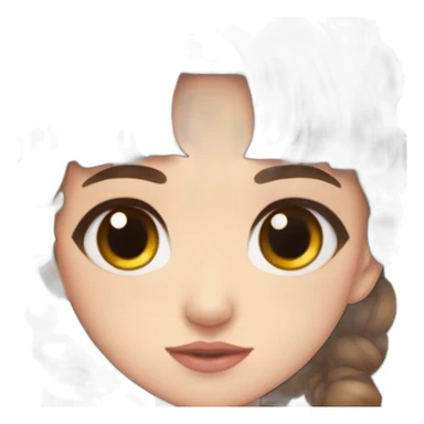 cute girl with brown eyes,brown hair,bang between eyes,short messy hair,lolita dress,short little twintails,ahoge,shy face sticker