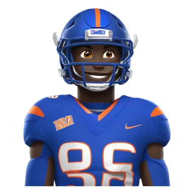 Ashton Jeanty wearing a Boise State football uniform sticker