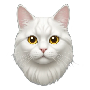 persian white cat head sticker