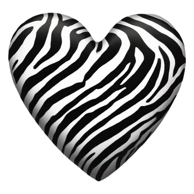zebra print heart sticker