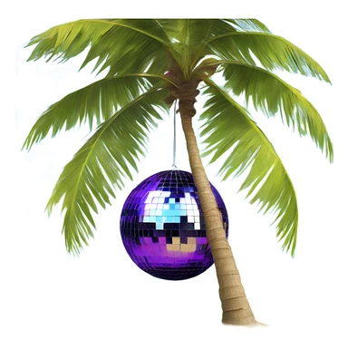 Disco ball on palm tree dancers under tree sticker
