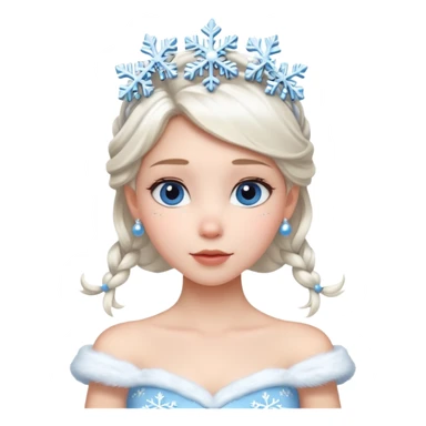 snow princess wearing snow chirsmas clothes looking at the front sticker