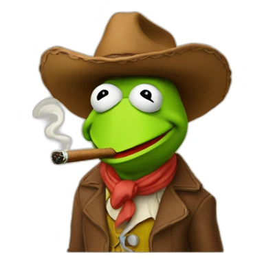 Kermit cowboy with cigar sticker