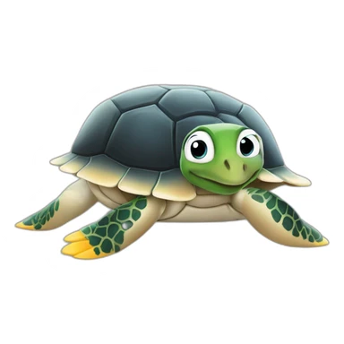 Pingouin sur une tortue sticker