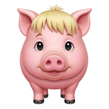 pig with blonde fringe sticker