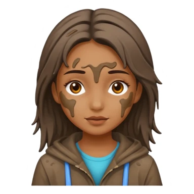 girl with mud on her sticker