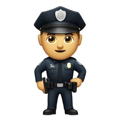 Cop with straight face pointing sticker