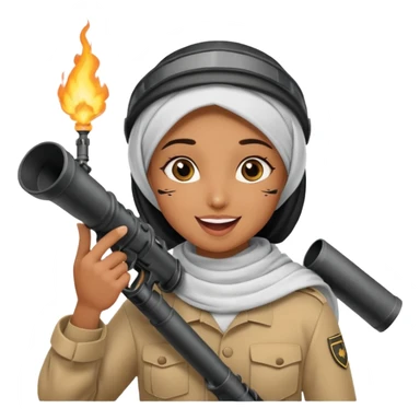 An emarati arab holding a bazooka while sending kisses sticker