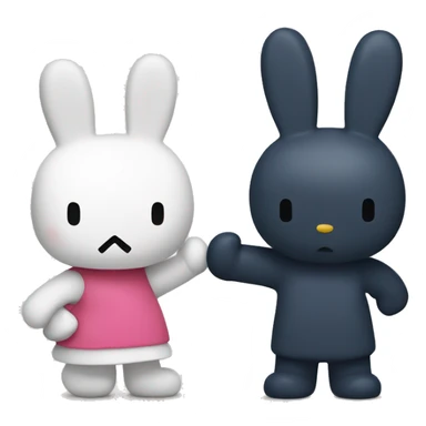 miffy fighting hello kitty  sticker