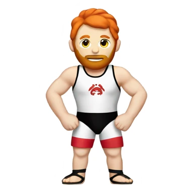 Red head wrestling singlet sticker