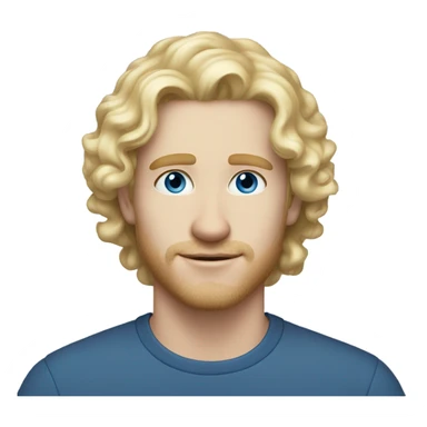 light curl blonde 30yo man blue eyed pale skin sticker