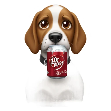 Dog drinking Dr Pepper  sticker