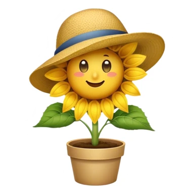sunflower wearing a hat sticker