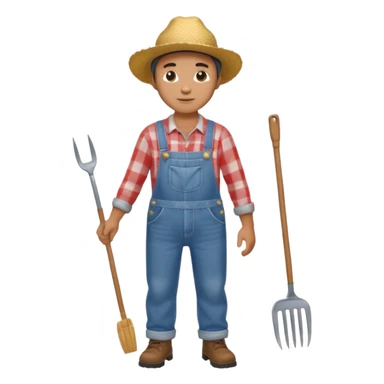 High resolution of  full body farmer sticker