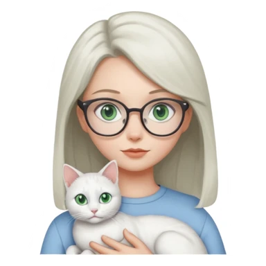 Deci .. fetița sa aibă ochii grii spre albastru ,pisica alba ochii verși ,iar a doua pisica ochii albaștrii fata ochelari  sticker