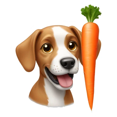 Dog eating a carrot sticker