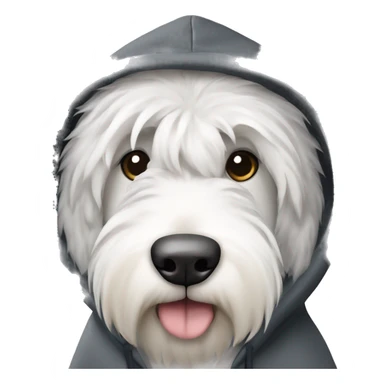 English sheepdog with hoodie sticker