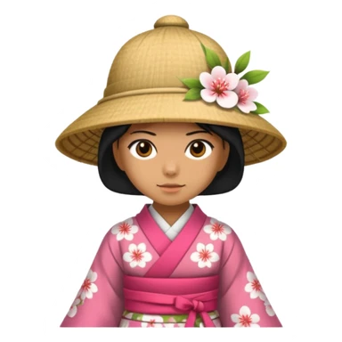 Samurais in Hat, Lone samurai in hat, blossom dress sticker