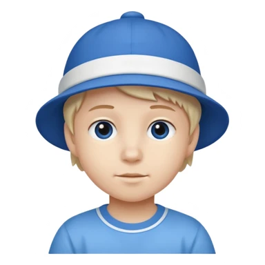 kid with blue and white hat sticker