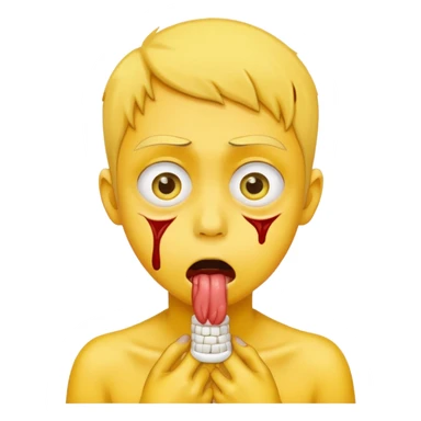 Choking itself just yellow face  sticker