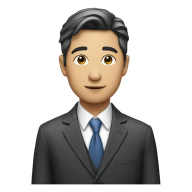 "An Asian man in a suit, looking handsome." sticker