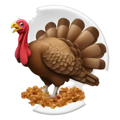 Turkey eating granola sticker