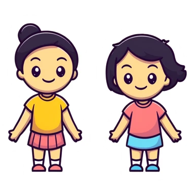 two girls friends smiling sticker