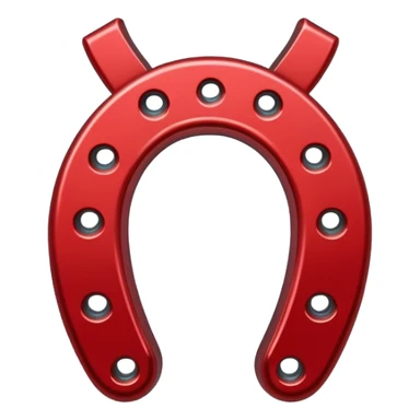 clean mettalic red horseshoe magnet sticker