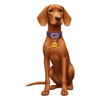 vizsla with dog collar, full body sticker