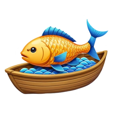 poisson dans un bateau sticker