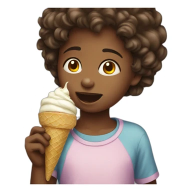 Child eating ice cream  sticker