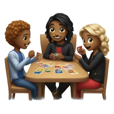 bestfriends playing uno sticker