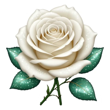Glitter White Roses sticker