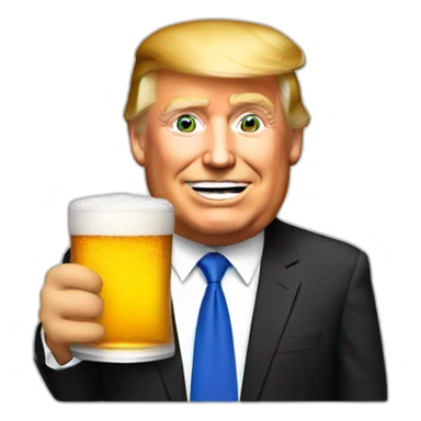 Trump drink beer sticker